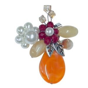 UNBRANDED VINTAGE Style ELEGANT And VIBRANT Teardrop FLOWER Brooch